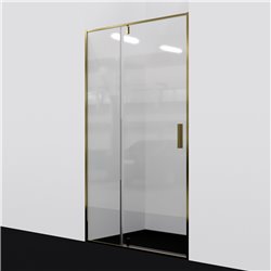 Душевая дверь 90 см WasserKRAFT Aisch 55P04, распашная, профиль матовое золото