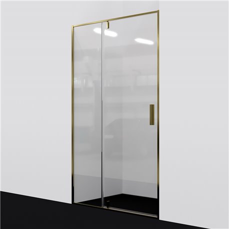 Душевая дверь 100 см WasserKRAFT Aisch 55P12, распашная, профиль матовое золото