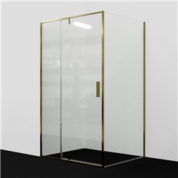 Душевой уголок прямоугольный WasserKRAFT Aisch 55P07 120x90x200 см, распашная дверь, матовое золото
