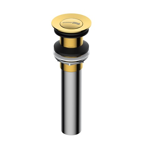 Донный клапан WasserKRAFT A253 Push-up, для раковин без перелива, золото глянцевое