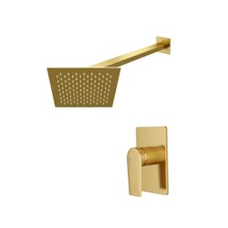 Встраиваемый комплект для душа WasserKraft Aisch А55180 с квадратным верхним душем , матовое золото